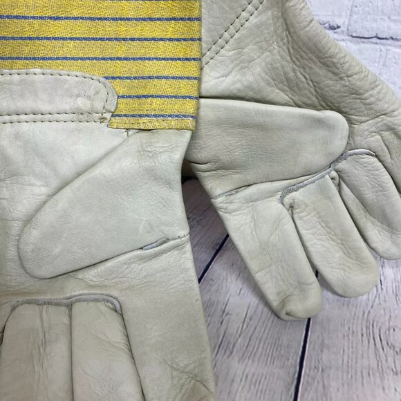 Cowhide Leather Gloves Grain Fitter 5 Inch Cuff BDG 40-1-2510 White Size Large L - Picture 6 of 6